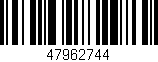Código de barras (EAN, GTIN, SKU, ISBN): '47962744'