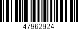 Código de barras (EAN, GTIN, SKU, ISBN): '47962924'