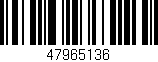 Código de barras (EAN, GTIN, SKU, ISBN): '47965136'
