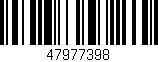 Código de barras (EAN, GTIN, SKU, ISBN): '47977398'