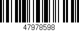 Código de barras (EAN, GTIN, SKU, ISBN): '47978598'