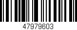 Código de barras (EAN, GTIN, SKU, ISBN): '47979603'