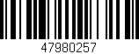 Código de barras (EAN, GTIN, SKU, ISBN): '47980257'