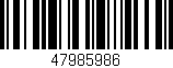 Código de barras (EAN, GTIN, SKU, ISBN): '47985986'