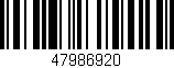 Código de barras (EAN, GTIN, SKU, ISBN): '47986920'
