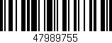 Código de barras (EAN, GTIN, SKU, ISBN): '47989755'