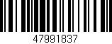 Código de barras (EAN, GTIN, SKU, ISBN): '47991837'