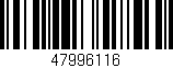 Código de barras (EAN, GTIN, SKU, ISBN): '47996116'