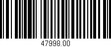 Código de barras (EAN, GTIN, SKU, ISBN): '47998.00'