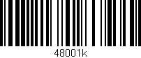 Código de barras (EAN, GTIN, SKU, ISBN): '48001k'