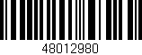 Código de barras (EAN, GTIN, SKU, ISBN): '48012980'