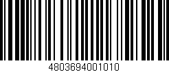 Código de barras (EAN, GTIN, SKU, ISBN): '4803694001010'