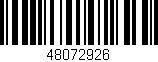 Código de barras (EAN, GTIN, SKU, ISBN): '48072926'