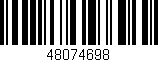 Código de barras (EAN, GTIN, SKU, ISBN): '48074698'
