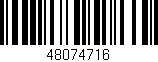 Código de barras (EAN, GTIN, SKU, ISBN): '48074716'