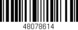 Código de barras (EAN, GTIN, SKU, ISBN): '48078614'
