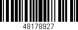 Código de barras (EAN, GTIN, SKU, ISBN): '48178927'