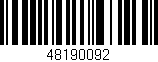Código de barras (EAN, GTIN, SKU, ISBN): '48190092'