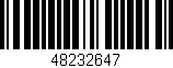 Código de barras (EAN, GTIN, SKU, ISBN): '48232647'