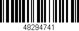 Código de barras (EAN, GTIN, SKU, ISBN): '48294741'