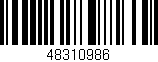 Código de barras (EAN, GTIN, SKU, ISBN): '48310986'