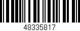 Código de barras (EAN, GTIN, SKU, ISBN): '48335817'