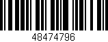 Código de barras (EAN, GTIN, SKU, ISBN): '48474796'