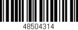 Código de barras (EAN, GTIN, SKU, ISBN): '48504314'