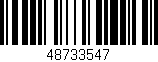 Código de barras (EAN, GTIN, SKU, ISBN): '48733547'