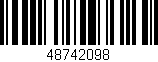 Código de barras (EAN, GTIN, SKU, ISBN): '48742098'