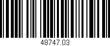 Código de barras (EAN, GTIN, SKU, ISBN): '48747.03'