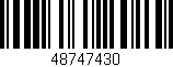 Código de barras (EAN, GTIN, SKU, ISBN): '48747430'