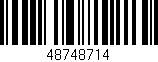 Código de barras (EAN, GTIN, SKU, ISBN): '48748714'