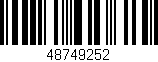 Código de barras (EAN, GTIN, SKU, ISBN): '48749252'