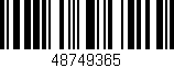 Código de barras (EAN, GTIN, SKU, ISBN): '48749365'