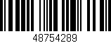 Código de barras (EAN, GTIN, SKU, ISBN): '48754289'
