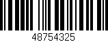 Código de barras (EAN, GTIN, SKU, ISBN): '48754325'