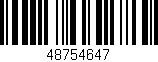 Código de barras (EAN, GTIN, SKU, ISBN): '48754647'