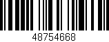 Código de barras (EAN, GTIN, SKU, ISBN): '48754668'