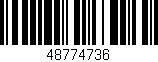 Código de barras (EAN, GTIN, SKU, ISBN): '48774736'
