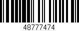 Código de barras (EAN, GTIN, SKU, ISBN): '48777474'