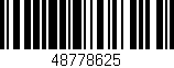 Código de barras (EAN, GTIN, SKU, ISBN): '48778625'