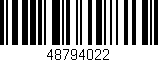 Código de barras (EAN, GTIN, SKU, ISBN): '48794022'