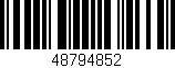 Código de barras (EAN, GTIN, SKU, ISBN): '48794852'