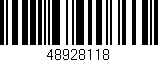 Código de barras (EAN, GTIN, SKU, ISBN): '48928118'