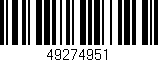 Código de barras (EAN, GTIN, SKU, ISBN): '49274951'