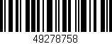 Código de barras (EAN, GTIN, SKU, ISBN): '49278758'