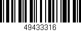 Código de barras (EAN, GTIN, SKU, ISBN): '49433316'
