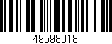 Código de barras (EAN, GTIN, SKU, ISBN): '49598018'