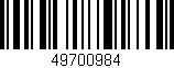 Código de barras (EAN, GTIN, SKU, ISBN): '49700984'